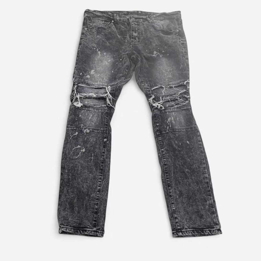 Distressed Moto Jeans
